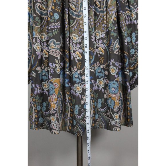 Free People Rain or Shine Swing Dress SMALL BOHO Festival  Gray Floral Paisley - Picture 9 of 15